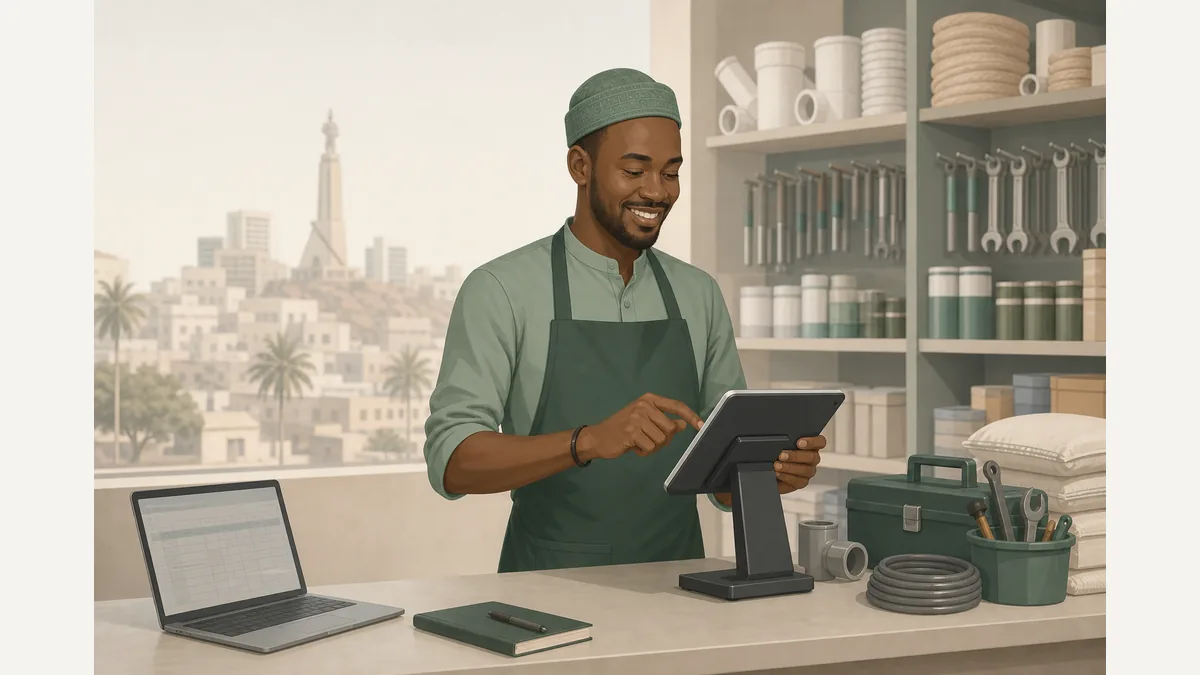 Commerçant sénégalais passant du carnet Excel à un logiciel de caisse